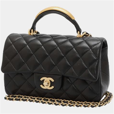 mini chanel top handle bag|chanel small lambskin evening bag.